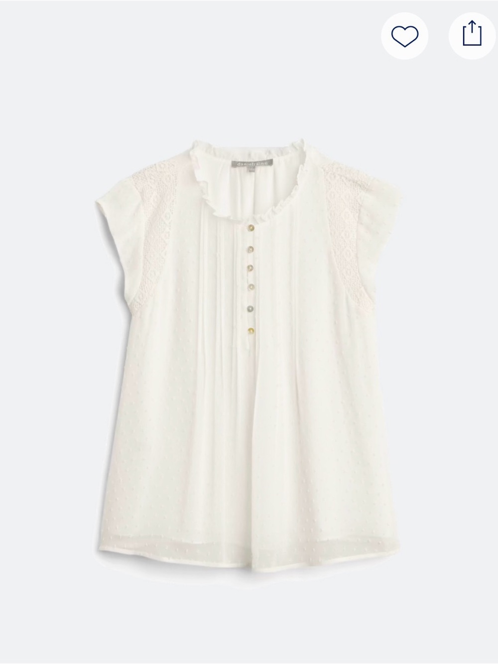 Daniel Rainn White Ruffled Pintuck Blouse